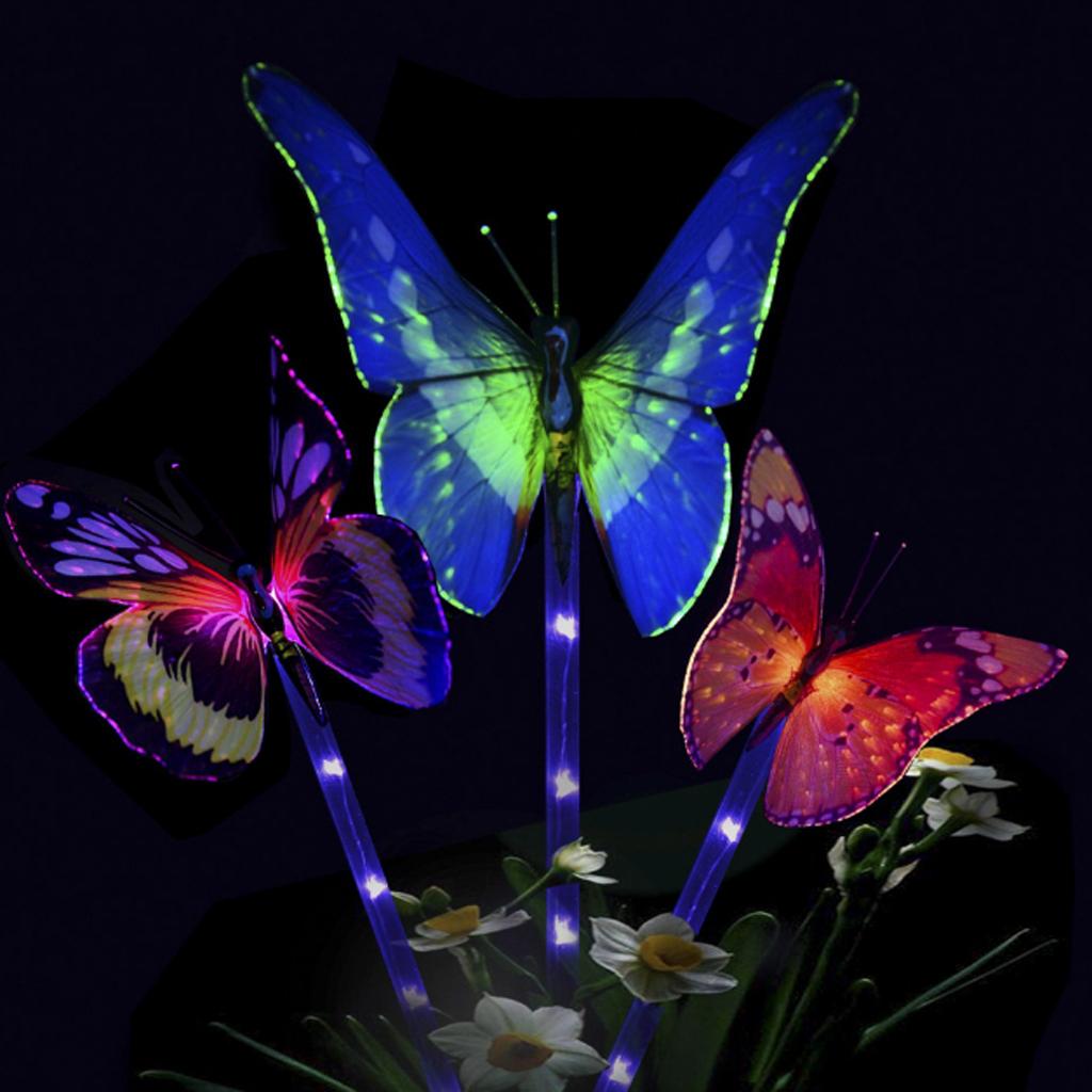 LED Solar Powered Butterfly Lights Outdoor Garden Yard Lamp Decor