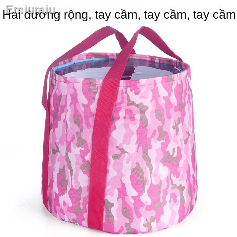 ✣▨Có thể gập lại xô di động du lịch chậu rửa ngâm chân ngoài trời
