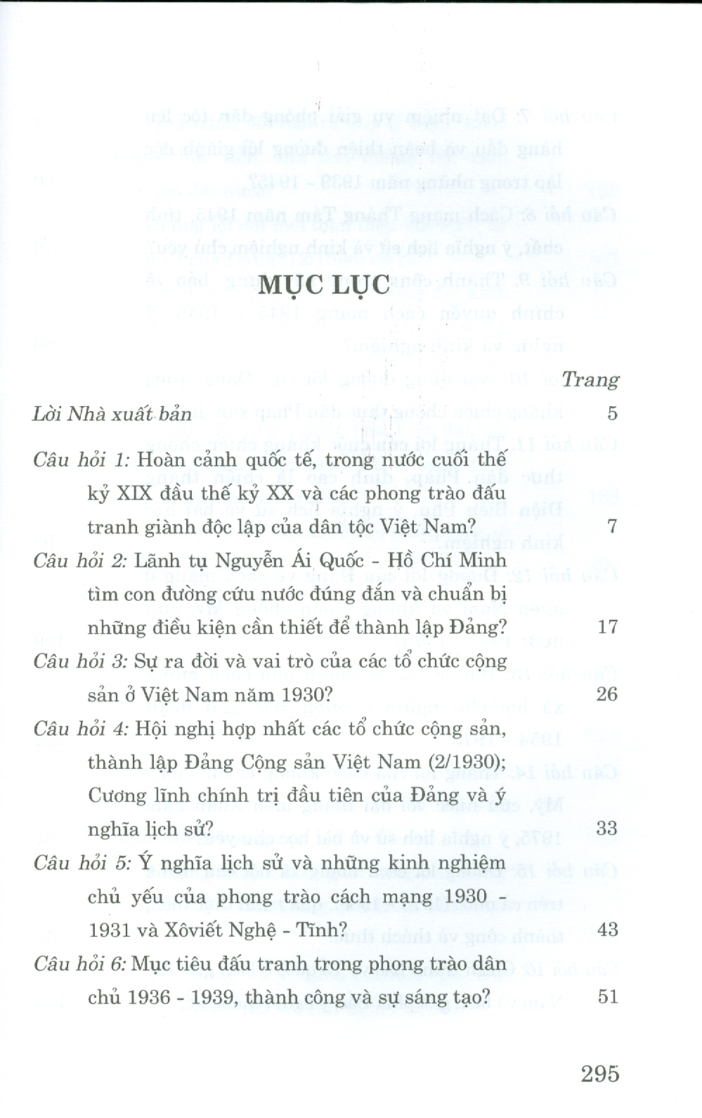 Hỏi - Đáp Môn Lịch Sử Đảng Cộng Sản Việt Nam (Dùng cho bậc đại học hệ chuyên và không chuyên lý luận chính trị) (Tài liệu theo bộ giáo trình mới nhất của Bộ Giáo dục và Đào Tạo)