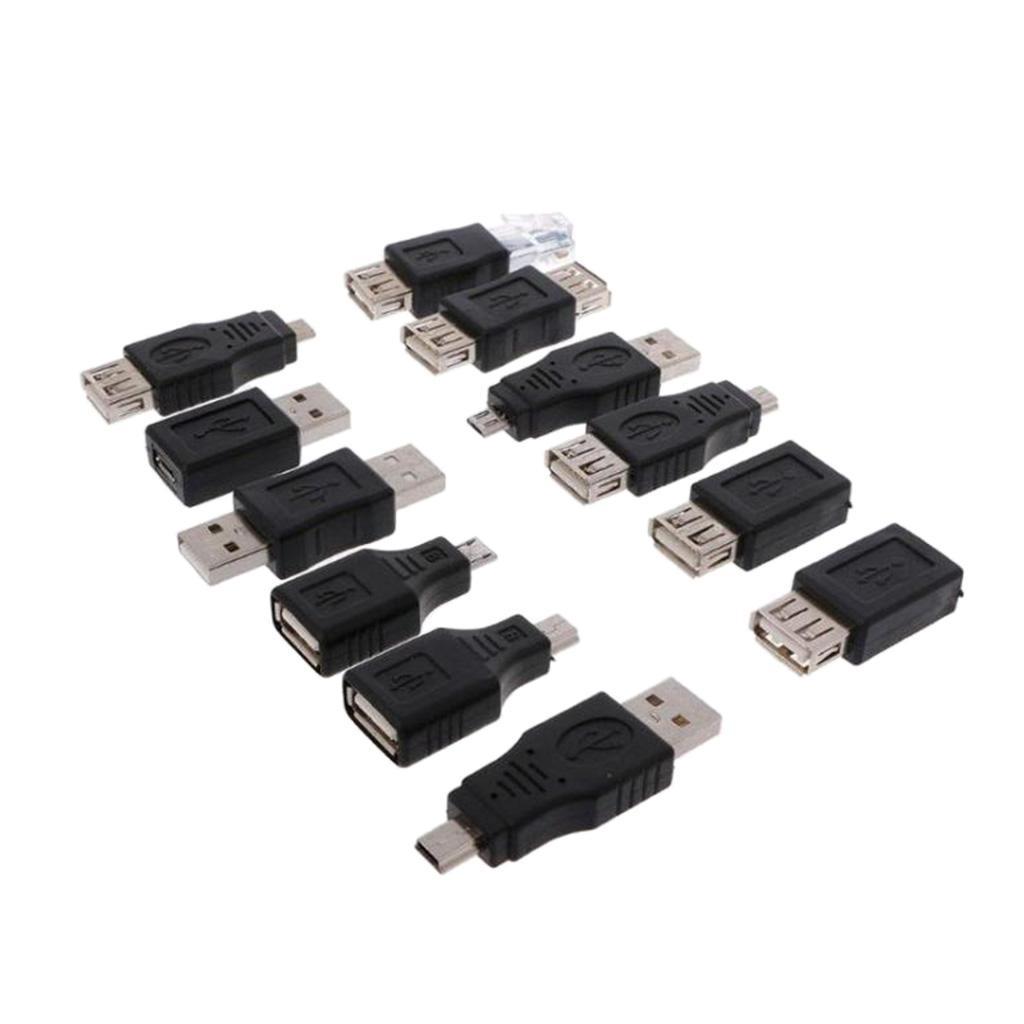 12Pcs OTG USB 2.0 A Male to Female Micro Mini USB Converter Adapter