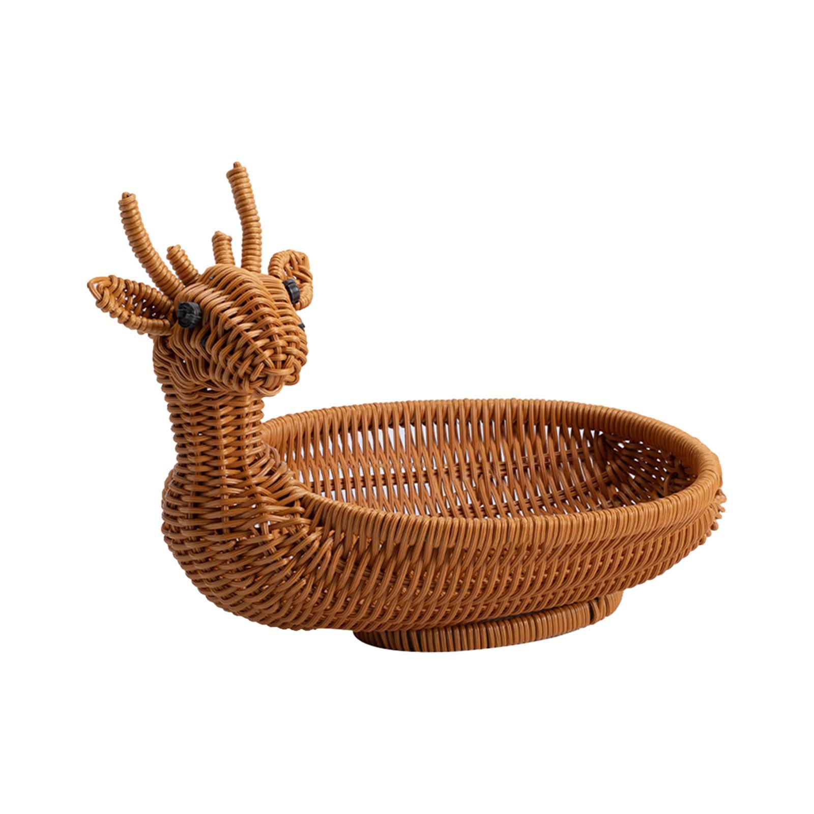 Rattan Fruit Basket Food Serving Basket Kitchen Organizer Snack Serving Bowl