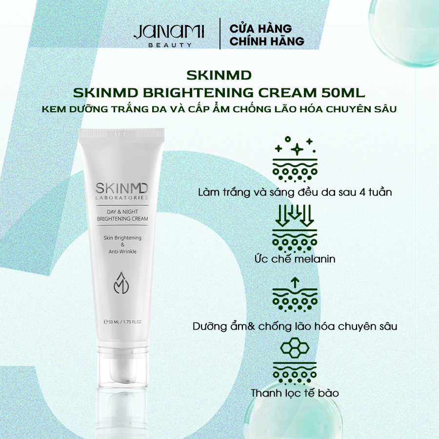 Kem Dưỡng Trắng Da Skinmd Day & Night Brightening Cream 50ml 