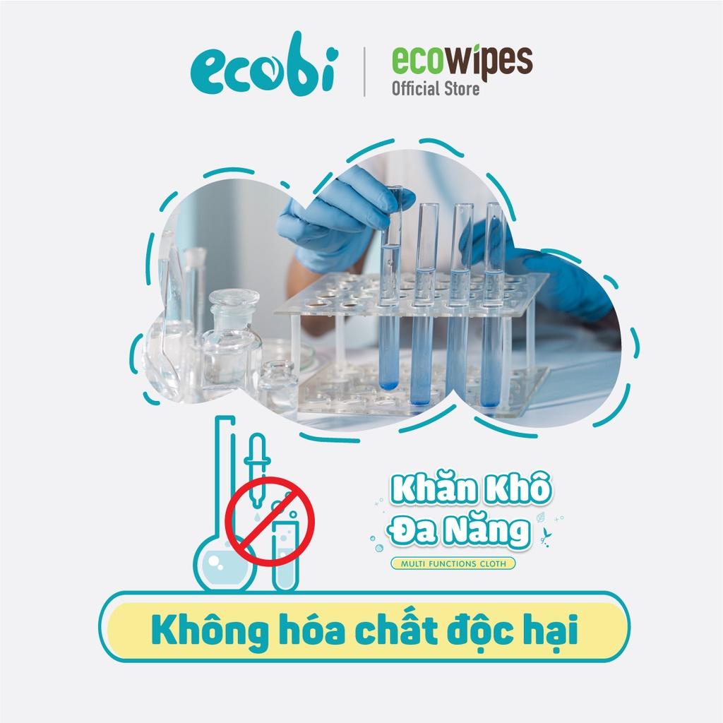 Combo 10 hộp khăn khô đa năng cho bé Ecobi hộp 180 tờ dùng thay khăn sữa an toàn cho trẻ sơ sinh