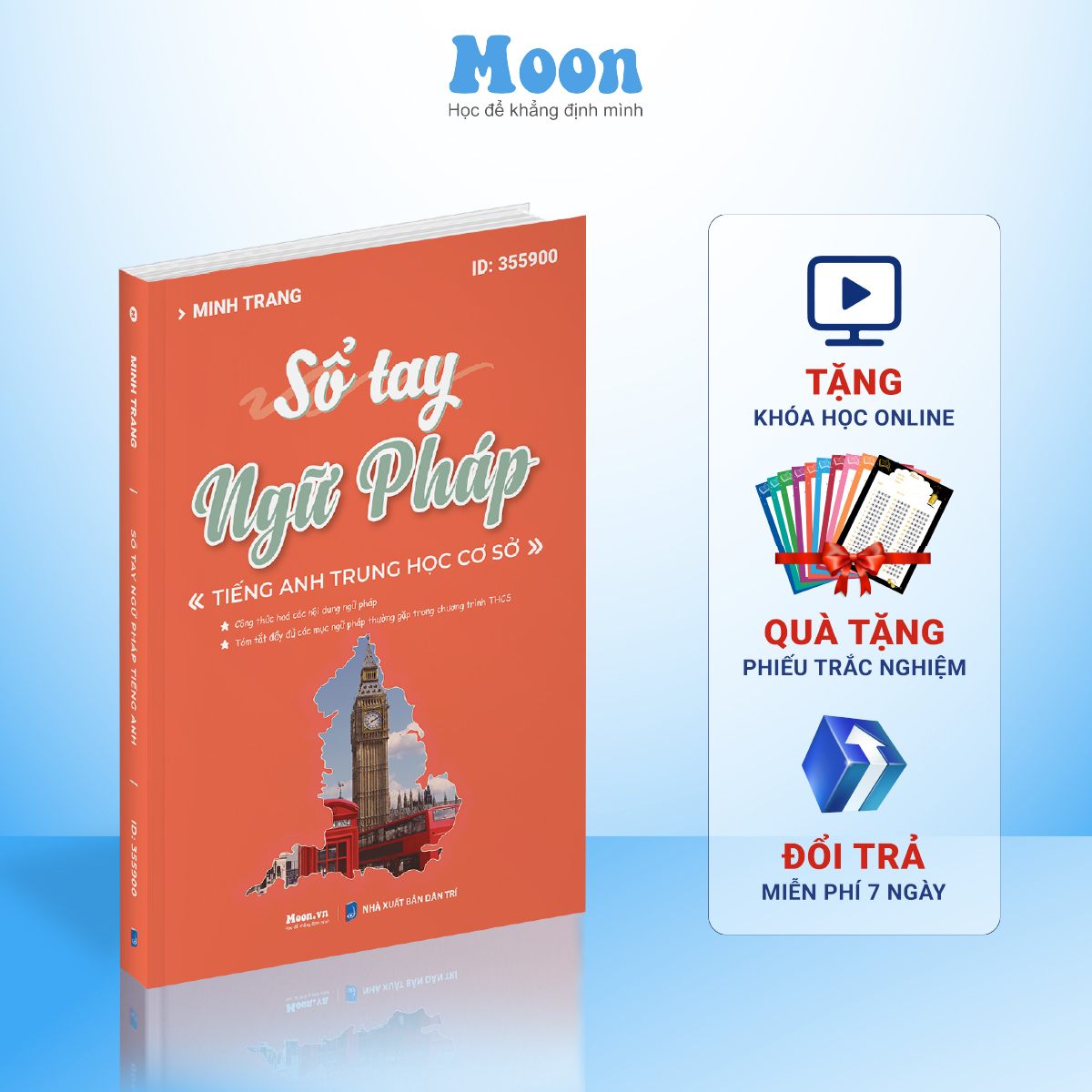 Sổ tay ngữ pháp THCS, tổng ôn ngữ pháp tiếng anh dành cho học sinh THCS Moonbook