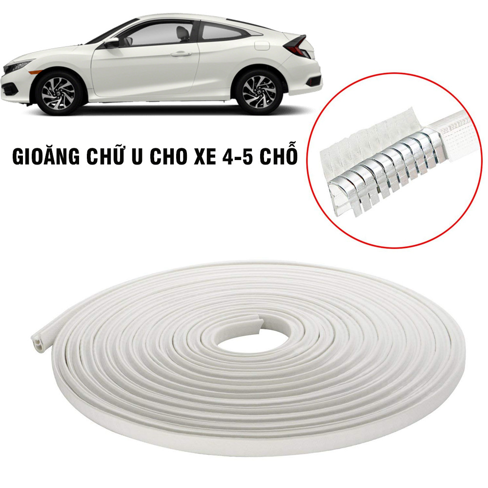 Gioăng Cao Su Chống Va Đập Cửa Cho Xe Ô Tô 4-5 Chỗ (Trắng)