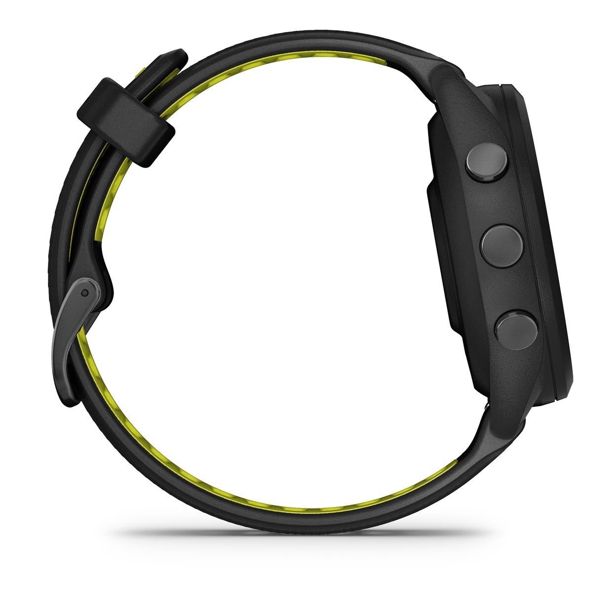 Đồng hồ Garmin Forerunner 265S_Mới, hàng chính hãng - Black Bezel and Case with Black/Amp Yellow Silicone Band