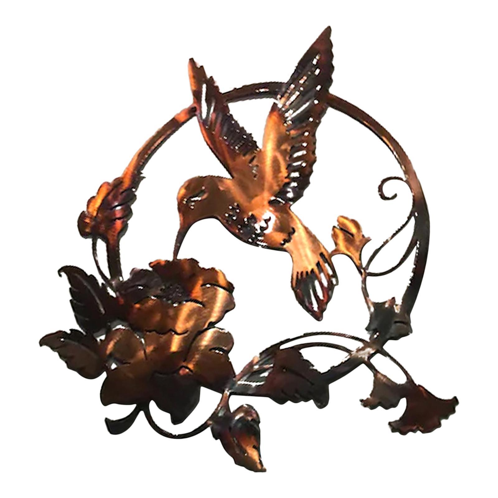 Bird Metal Wall Silhouette Wall Sculptures Garden Statues Outdoor Home