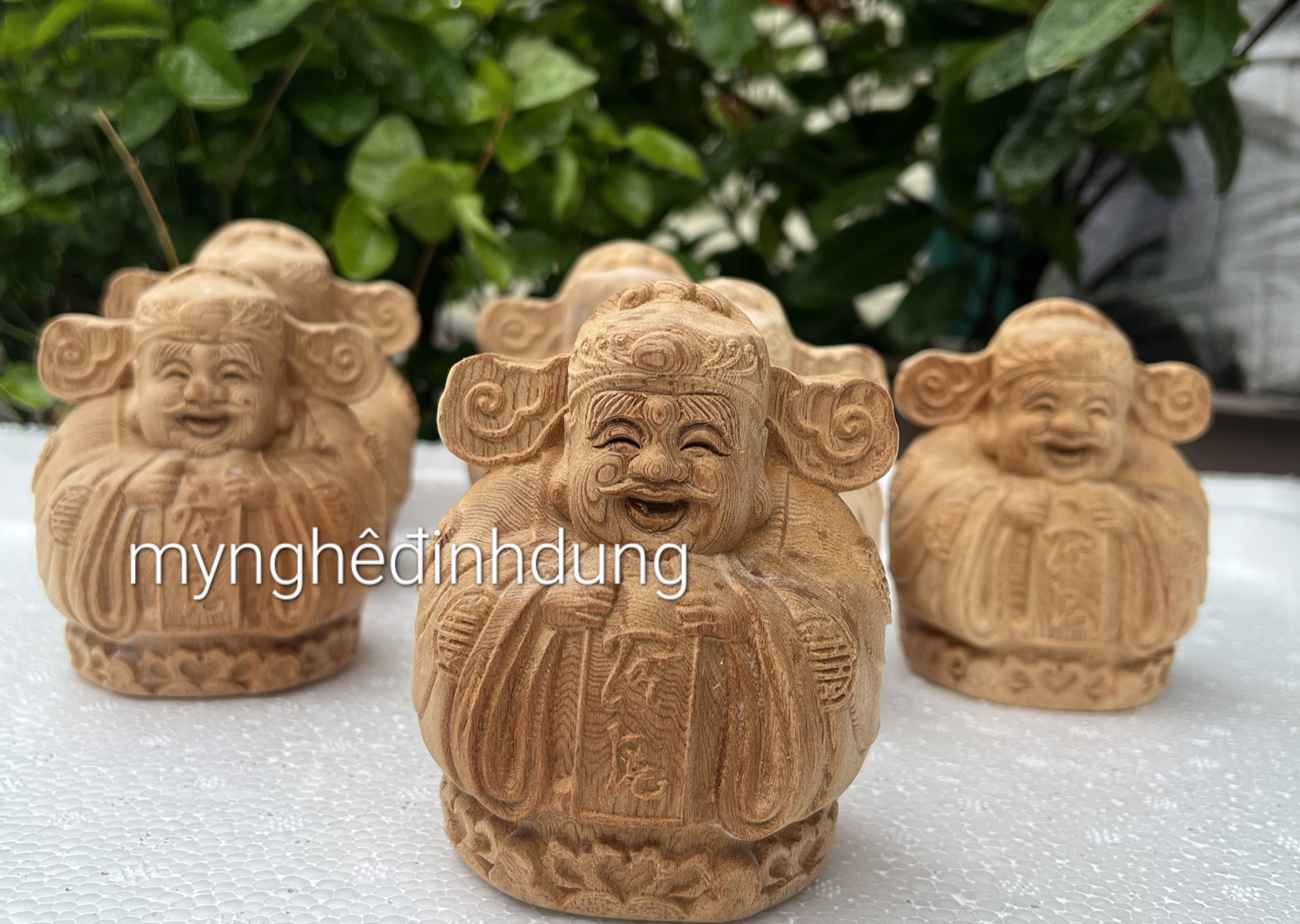 Tượng thần tài mini bằng gỗ ngọc am thơm nức kt cao 10×8×8cm