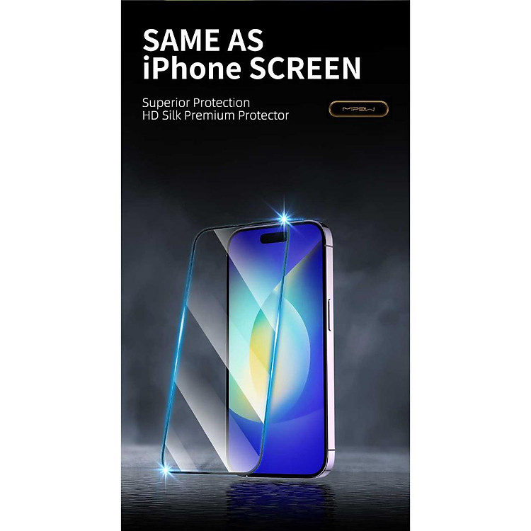 Kính cường lực MIPOW KINGBULL 2.5D HD Premium Silk cho iPhone 15 | 15 ProMax | 15 Pro | 15 Plus - Hàng chính hãng