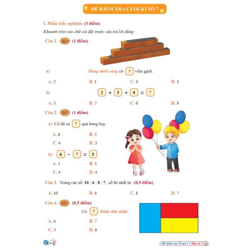 Sách - Đề Kiểm Tra Toán 1 - Cánh Diều - Học Kì 1 (1 cuốn)