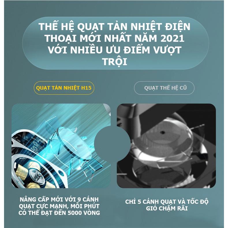 Quạt tản nhiệt H15 ( có pin sạc ) dành cho điện thoại, tản nhiệt cực nhanh, cực mát