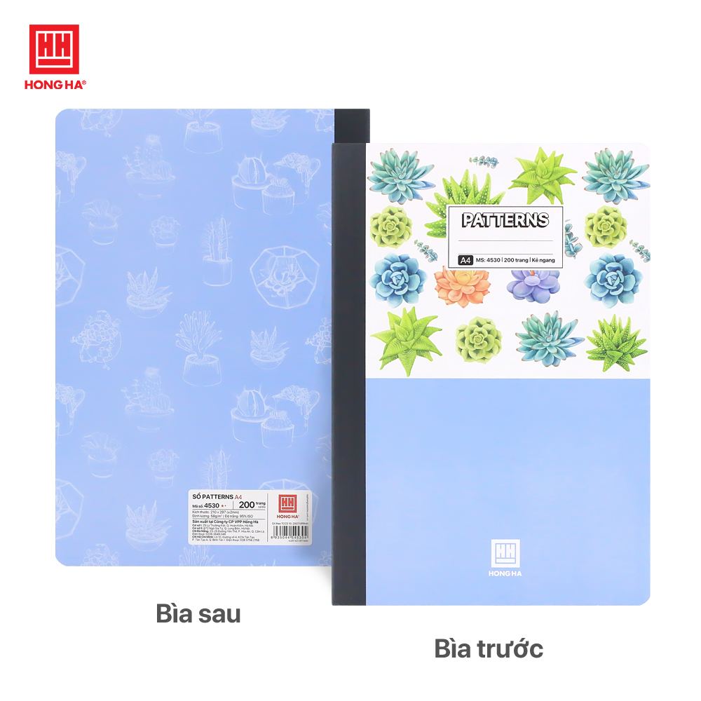 Sổ bìa bồi kẻ ngang A4 200 trang Hồng Hà Patterns  - 4530