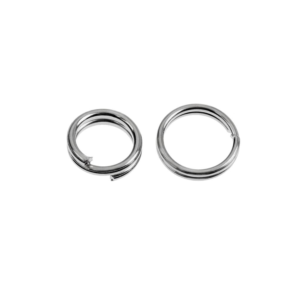 Fishing Split Ring Stainless Steel Snap Lure Tackle Connector Double Loop