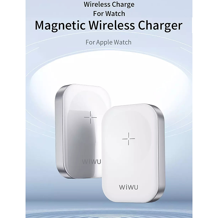 Dock đế sạc nhanh không dây magnetic 2.5W chuẩn MFI cho Apple Watch series 1 / 2 / 3 / 4 / 5 / 6 / 7 / 8 / SE / Watch Ultra 49mm sạc cổng ligning hiệu WIWU M16 sạc được tất cả phiên bản cho Apple Watch, chip sạc thông minh - Hàng nhập khẩu