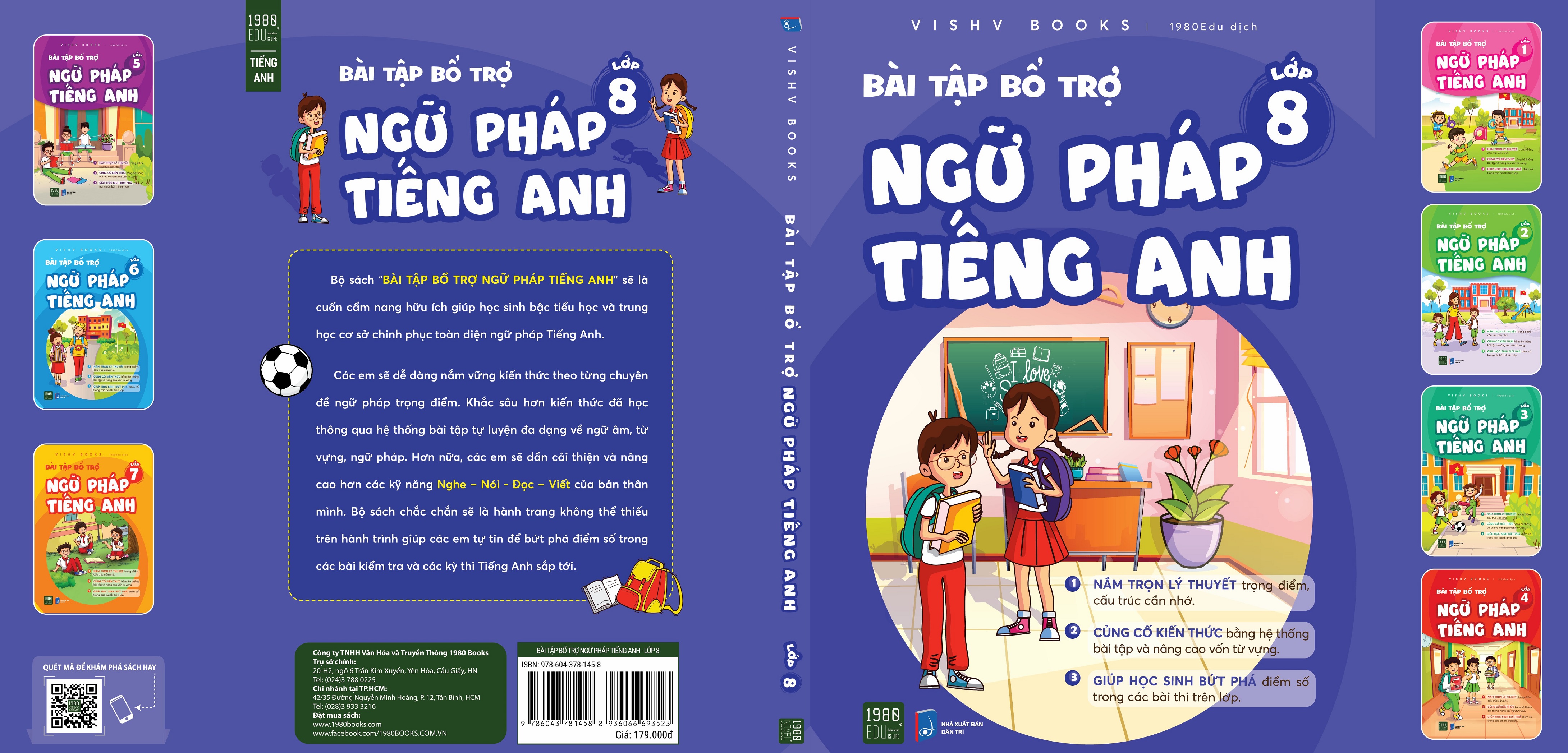 Bài tập bổ trợ ngữ pháp tiếng Anh lớp 8 - VISHV Books