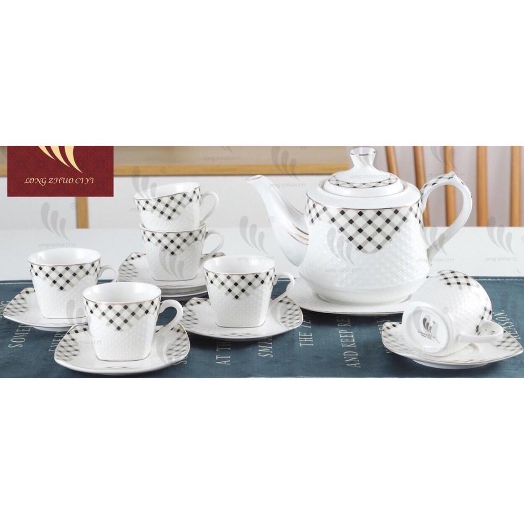 BỘ ẤM CHÉN PHA TRÀ CÀ PHÊ KÈM KHAY, BỘ CỐC CHÉN PHA TRÀ CAFE KÈM KHAY