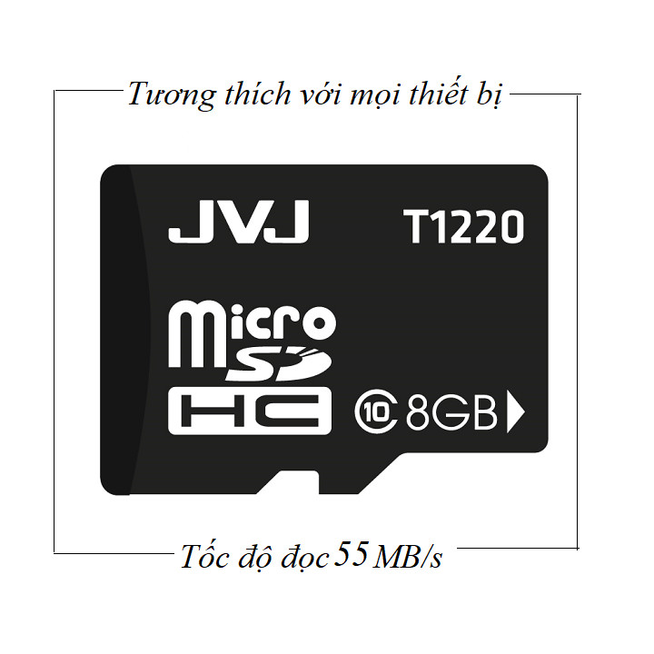 Thẻ nhớ microSDHC JVJ 8G C10  - Thẻ nhớ tốc độ cao