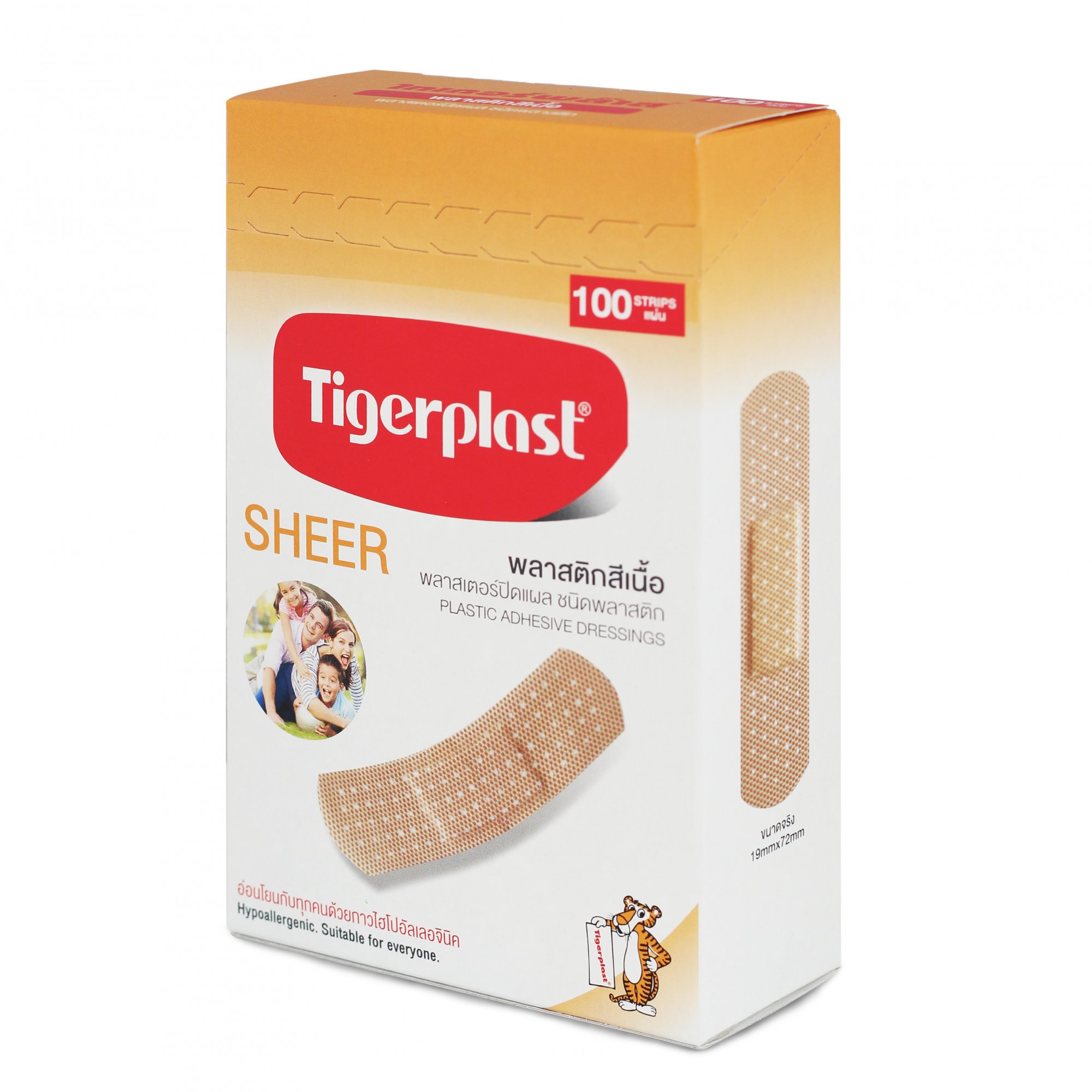 Băng cá nhân màu da Tigerplast sheer hộp 100 chiếc