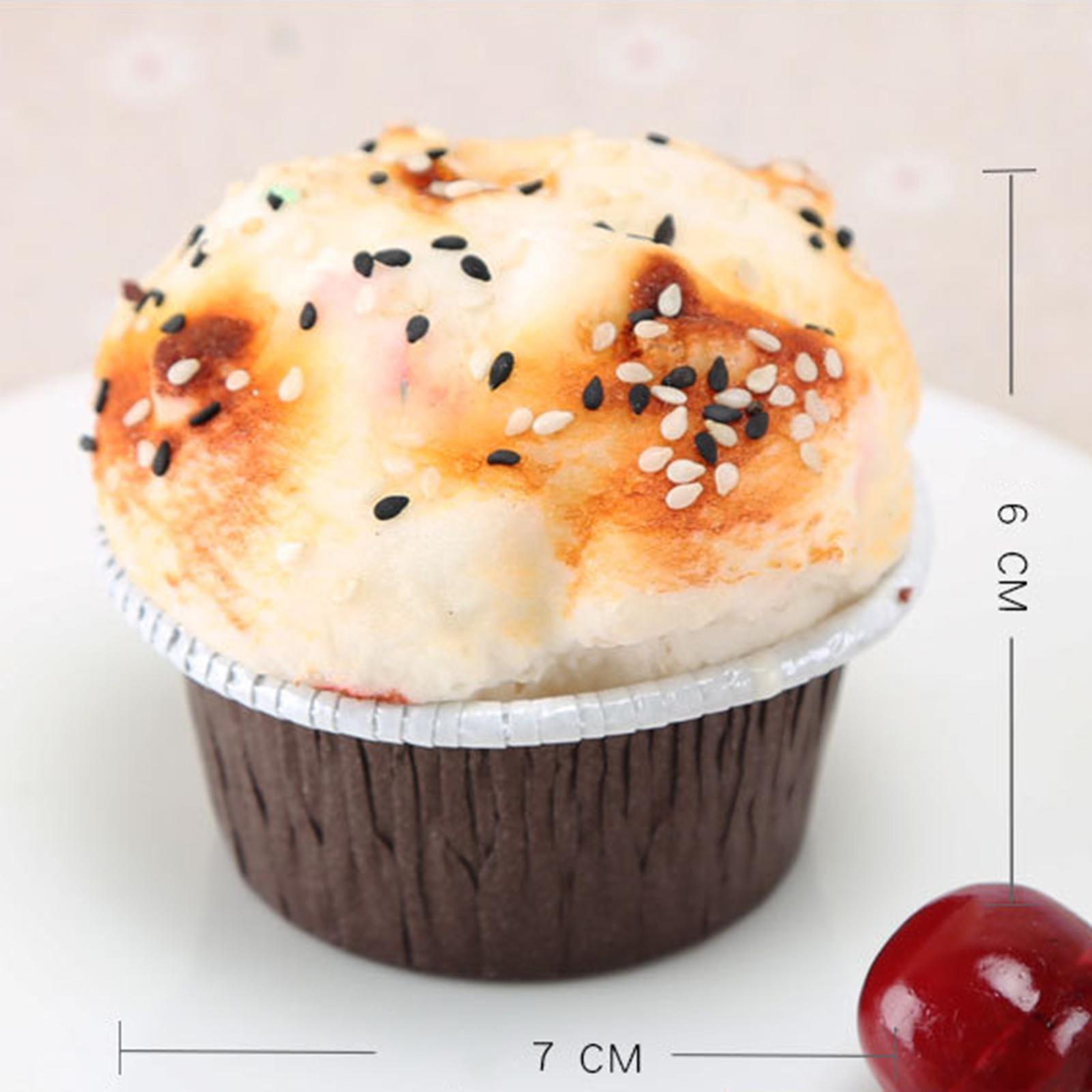 6Pcs Artificial Cake Simulation Realistic Food Cupcake Bread Dessert