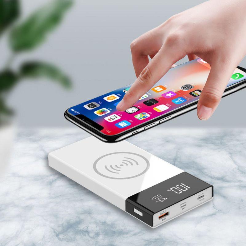 Pin 6x 18650 DIY QI không dây Sạc QC3.0 USB Type C PD Fast Charge Bank Box hộp cho máy tính bảng điện thoại di động
