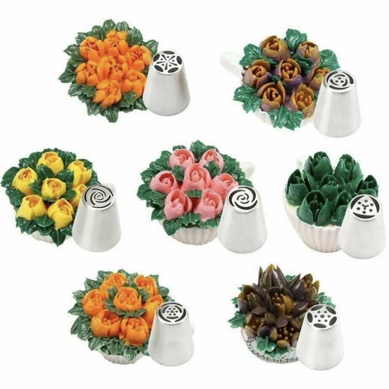 Set 7 Dụng Cụ Bắt Kem Trang Trí Bánh Bằng Thép Không Gỉ ANAEAT
