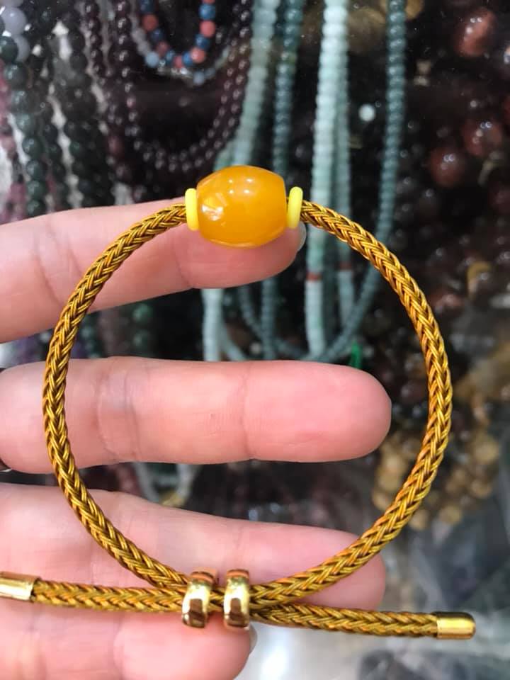 VÒNG TAY LU THỐNG VÀNG ANH TRÒN KIỂU DÂY VÀNG ĐẸP NỮ MẠNG KIM THỔ THỦY CHẤT LIỆU ĐÁ MÃ NÃO FREESIZE Ạ
