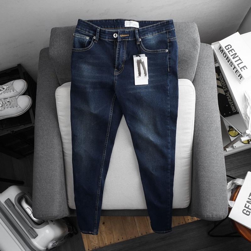 Quần jean nam slimfit dáng ôm co giãn màu xanh VNXK