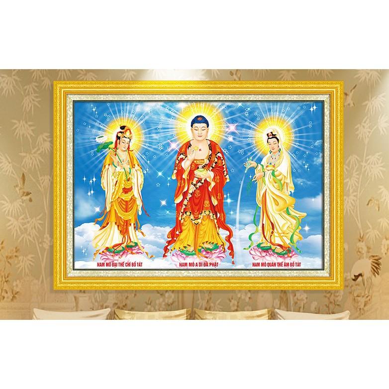 Tranh đá Tam Thế Phật LG1190 - kích thước: 130 * 95cm.