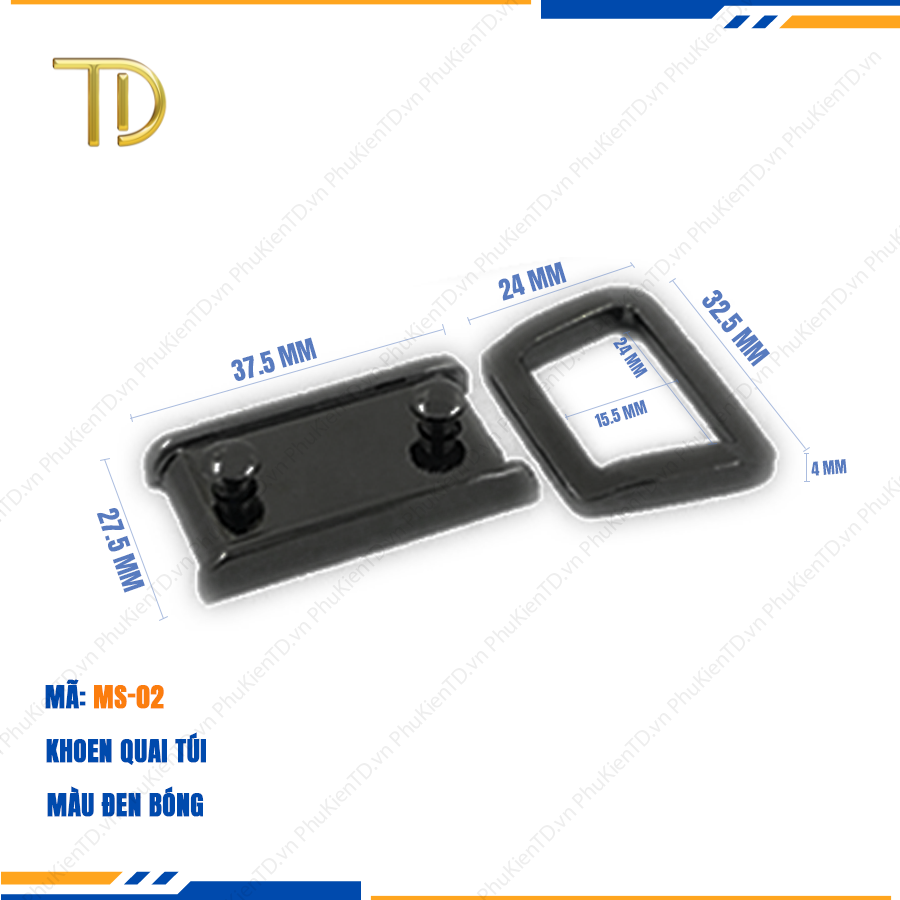 Khoen quai túi xách, Khoen d túi xách cao cấp công nghệ mạ điện độ bền 5-8 năm