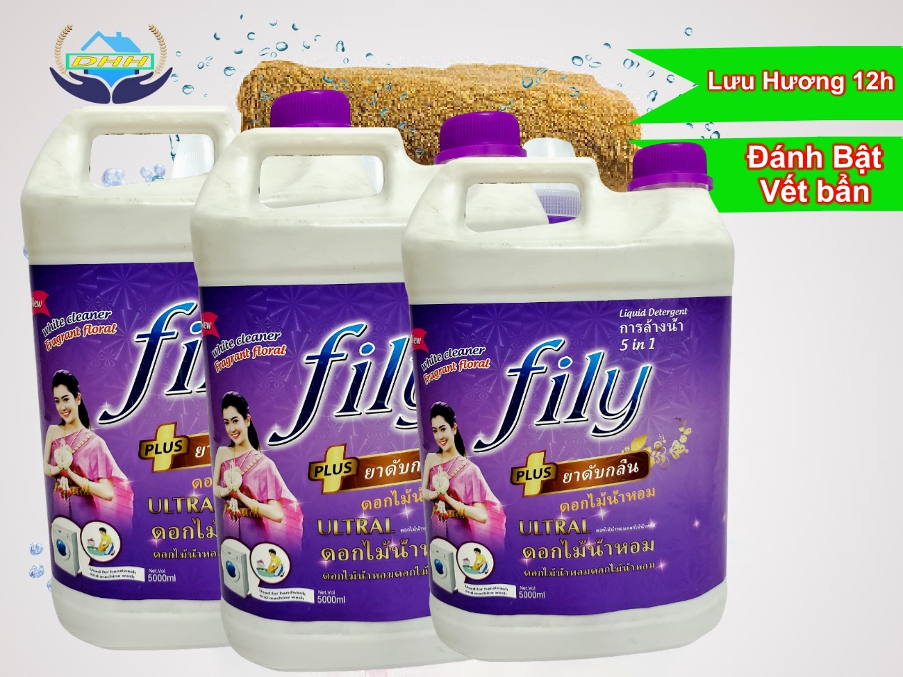 Nước Giặt Quần Áo FiLy Tím 5 lít Công Nghệ Thái Lan