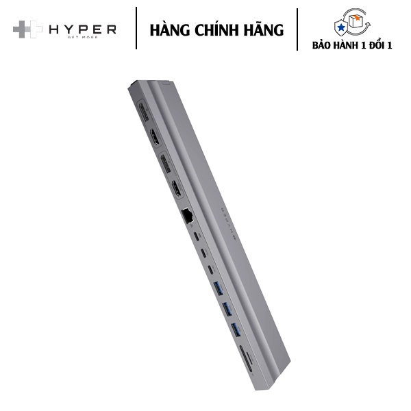 CỔNG CHUYỂN KIÊM ĐẾ CẮM ĐA MÀN HÌNH HYPERDRIVE 4K60HZ 13 PORTS MULTI-DISPLAY DOCK STATION - HD134 - Hàng Chính Hãng