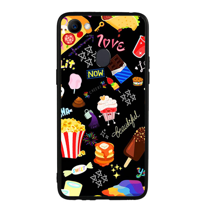 Ốp lưng viền TPU cho Oppo F7 - Food