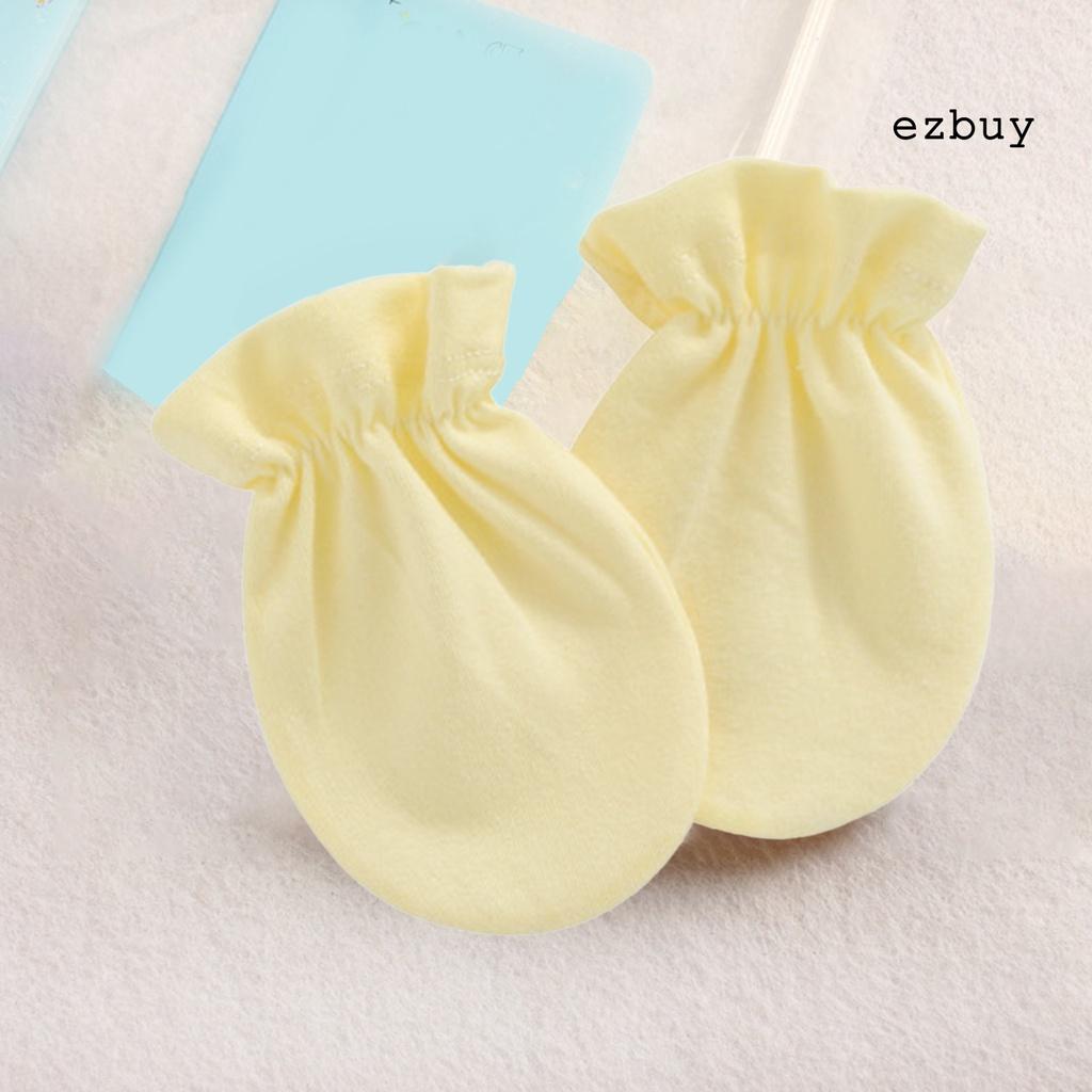 1 đôi găng tay cotton chống trầy xước bảo vệ mặt thân thiện với môi trường in họa tiết dễ thương cho bé sơ sinh
