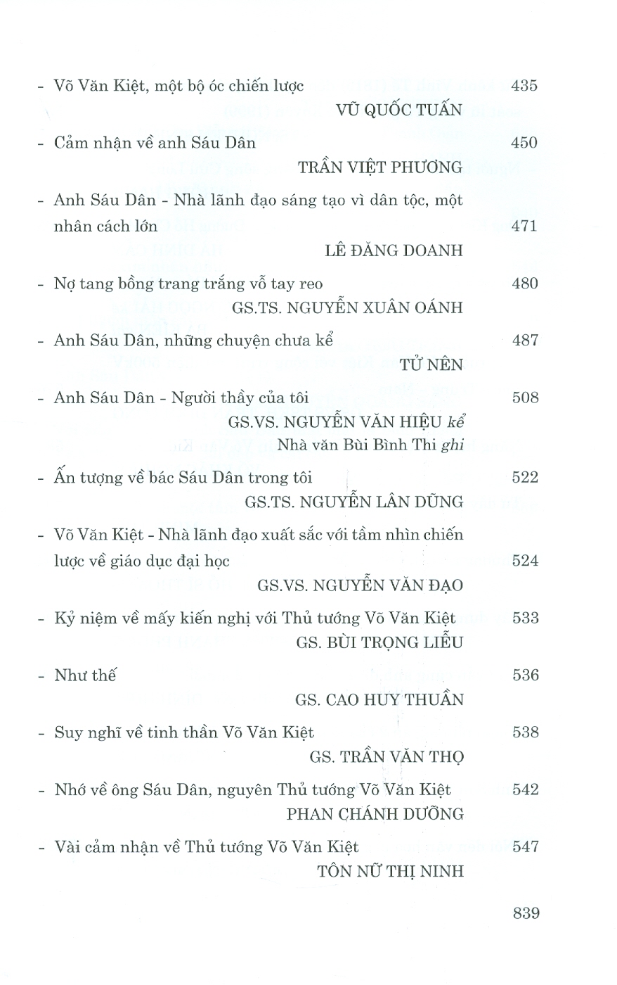 Võ Văn Kiệt - Một Nhân Cách Lớn, Nhà Lãnh Đạo Tài Năng Suốt Đời Vì Nước Vì Dân (Hồi ký) (Bản giới hạn, in 100 quyển)