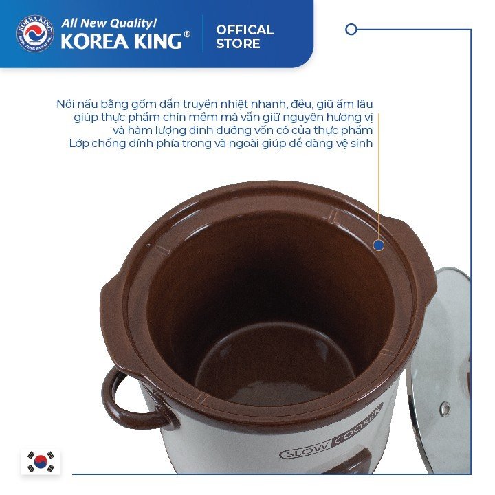 Nồi tiềm Korea King PSC-30GL (220 V/50Hz, 200 W, 3.0L ) - Hàng chính hãng