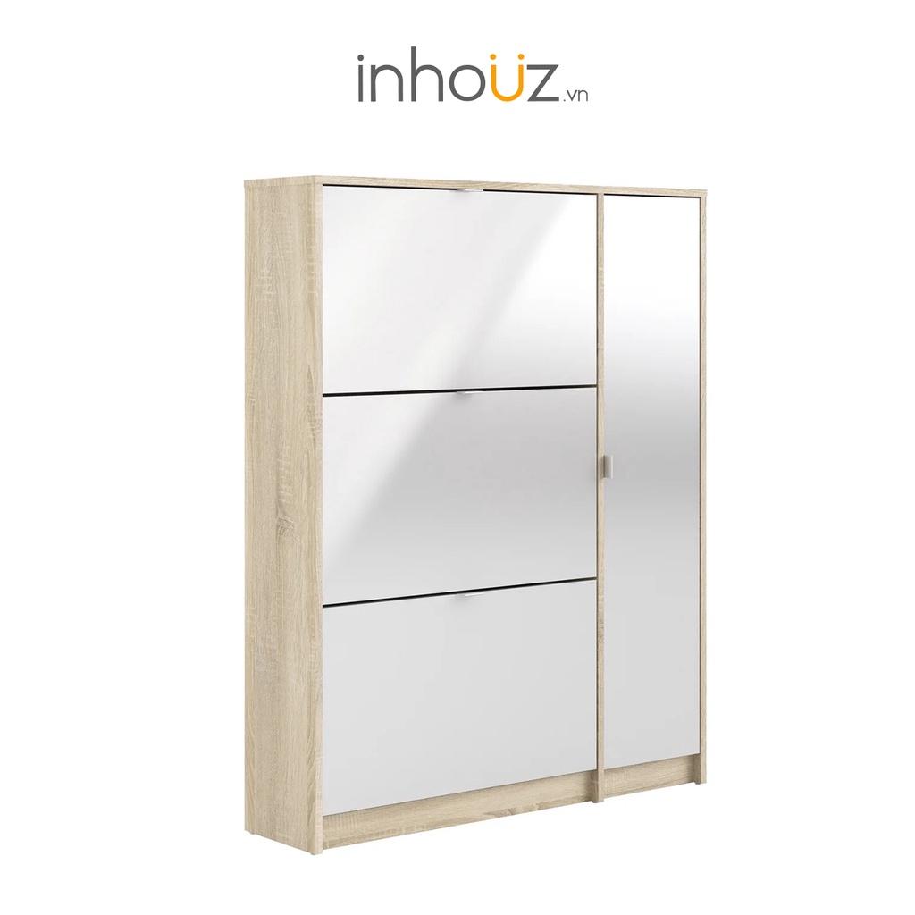 Tủ giày gỗ 3 cánh lật kèm 4 hộc tủ - Shoe Storage Cabinet - INHOUZ - HOTG0005