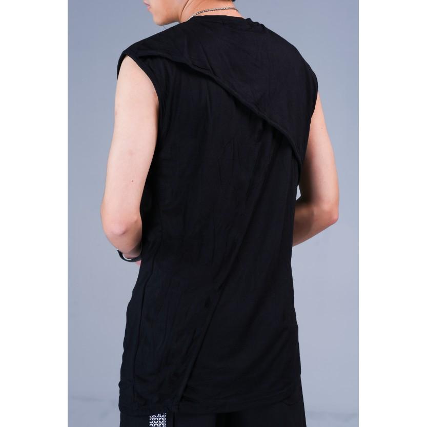 Áo Ba Lỗ Tanktop Nam Nữ 12.DESTINY Chi Tiết 2 Vạt Mỏng Chất Liệu Premium Cotton Màu Đen 