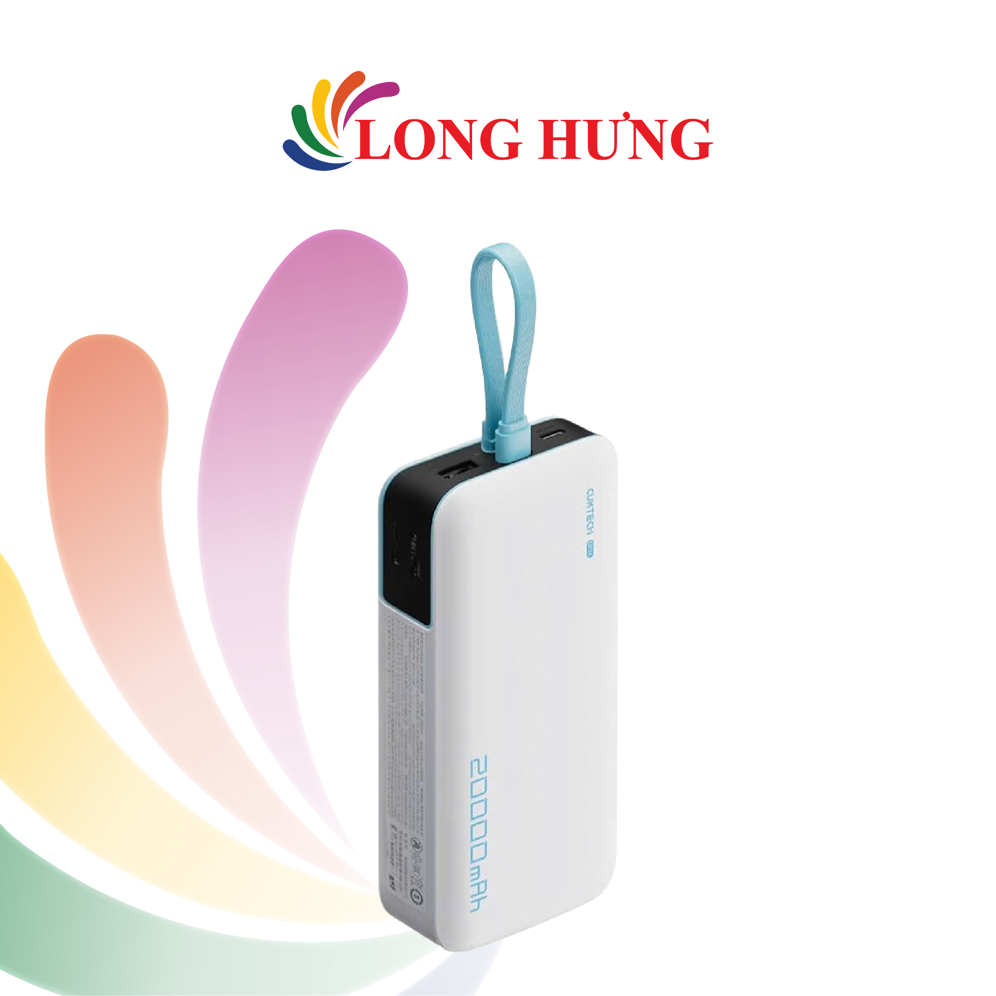 Sạc dự phòng Cuktech Power Bank Built-In Cable 1USB 1Type-C 40W 20000mAh CP24 LPB200N - Hàng chính hãng