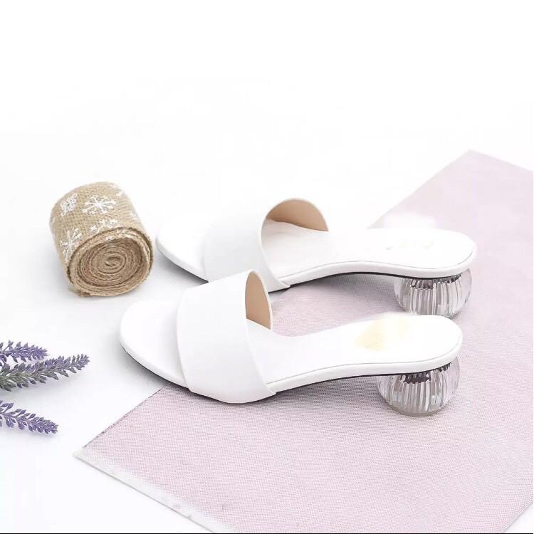 Guốc Cao Gót Trụ Tròn 3p Quai Ngang Màu PN238