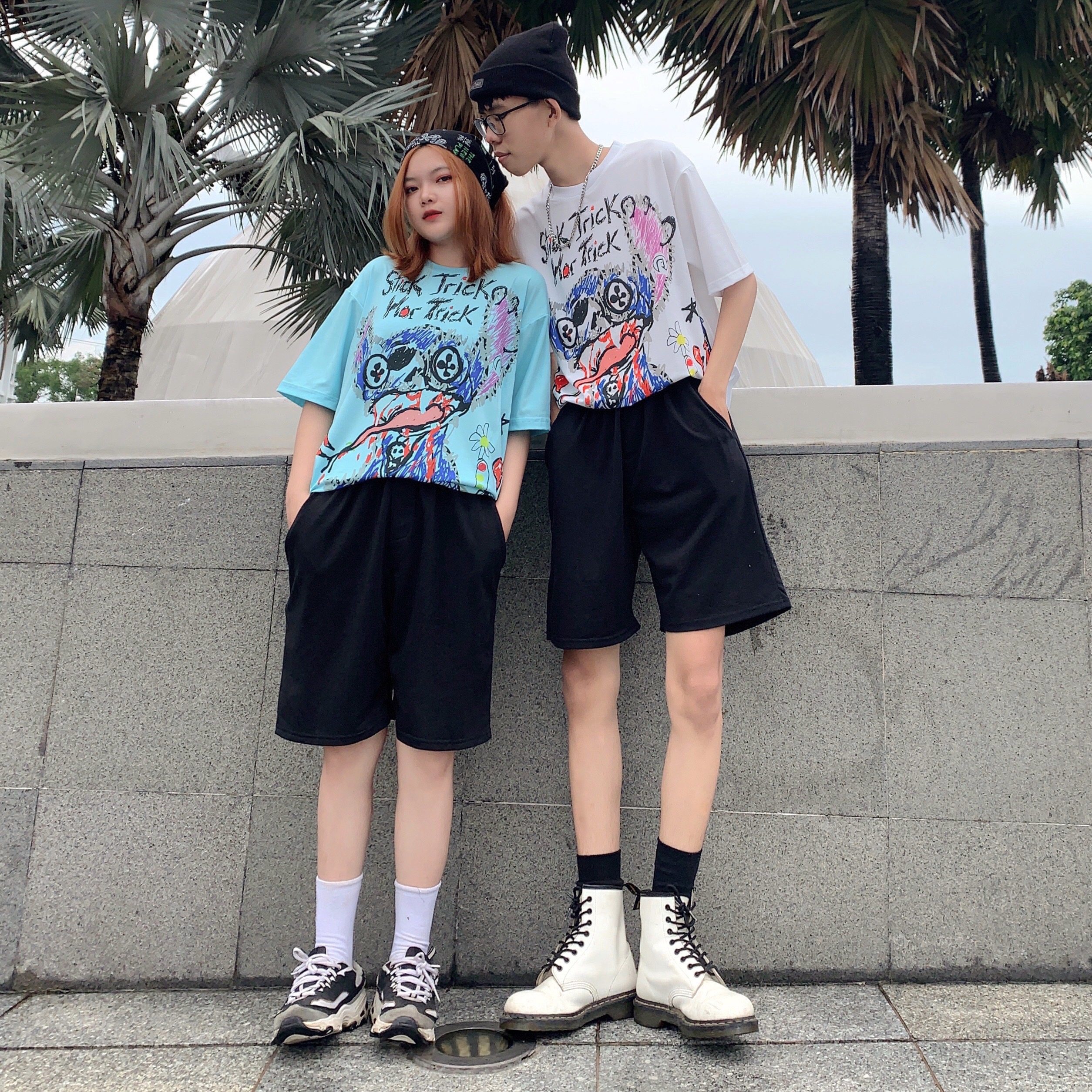 Quần Short Thun Trơn Dáng Rộng Unisex - MM