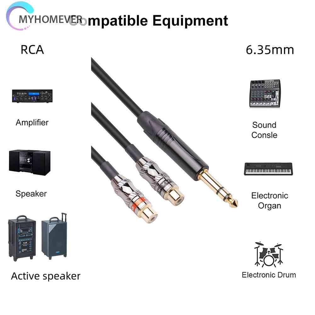 Cáp Chia Audio 6.35mm ĐầU CắM Sang Lỗ CắM 2RCA Mạ VàNg 24k