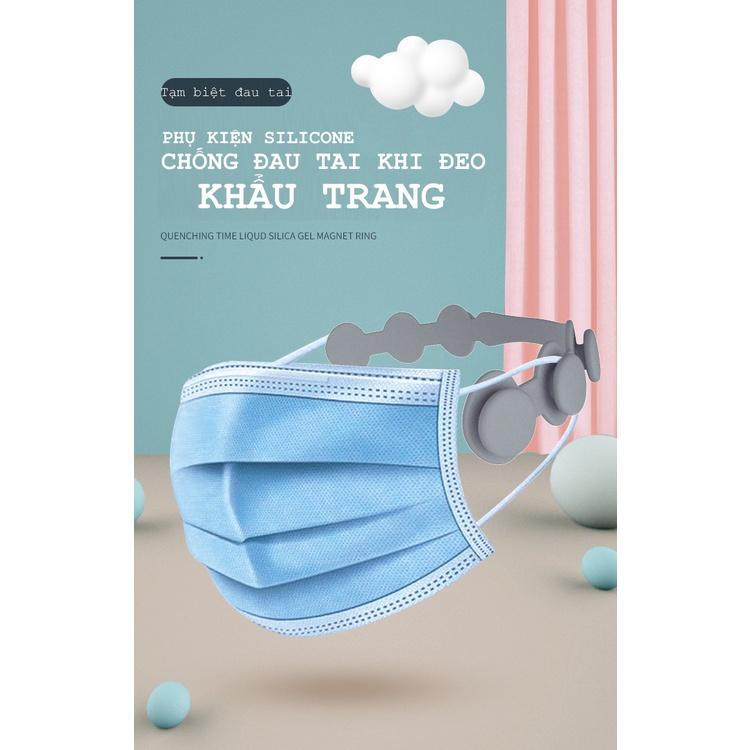COMBO PHỤ KIỆN SILICONE TAI GIẢ ĐEO KHẨU TRANG Y TẾ CHỐNG ĐAU TAI