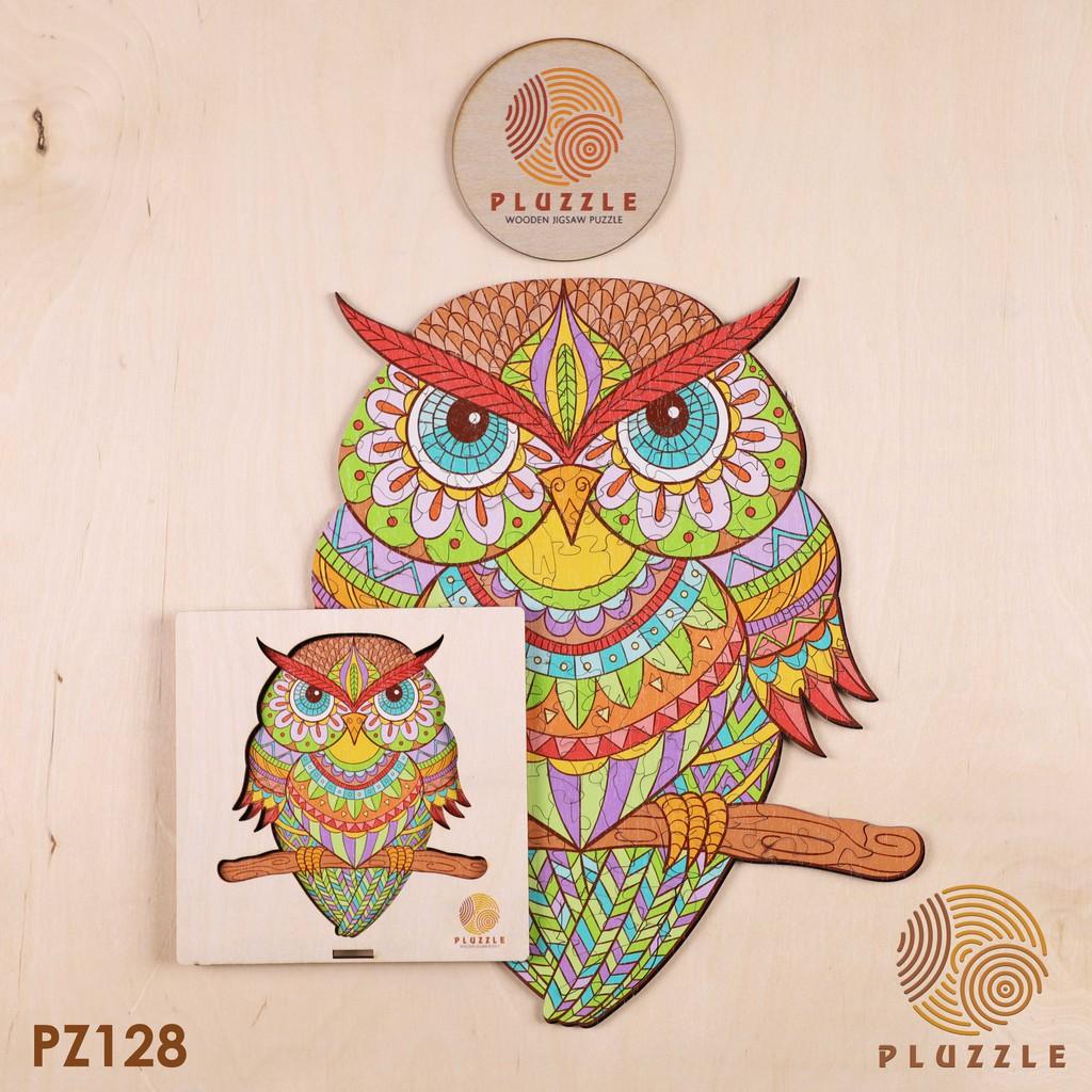 PLUZZLE Bộ xếp hình gỗ đồ chơi puzzle ghép hình con vật độc đáo - Con Cú – PZ128