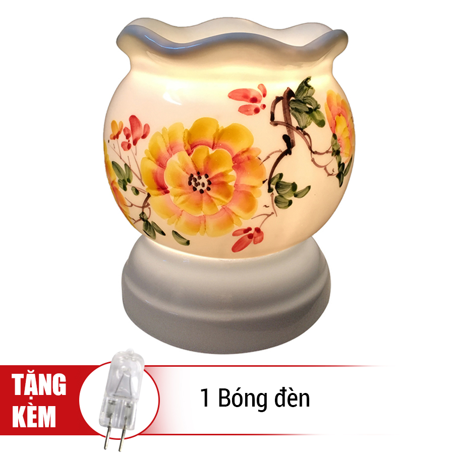 Đèn Xông Tinh Dầu Gốm AH17 (Size L) + Tặng Kèm 1 Bóng Đèn