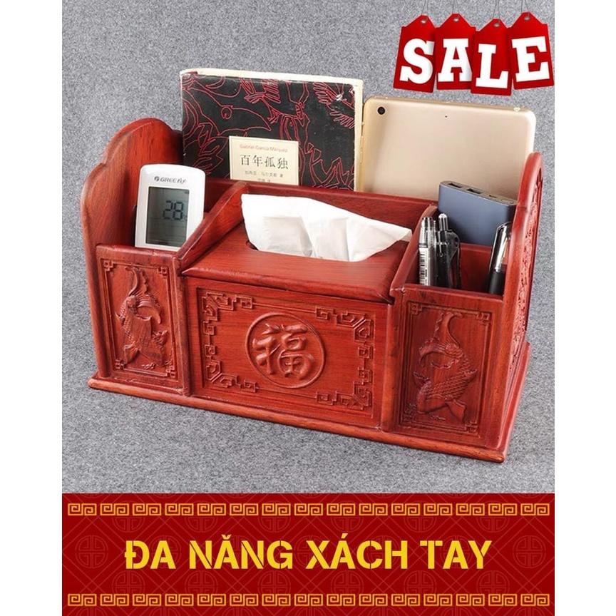 Hộp đựng tài liệu văn phòng để bàn gỗ Hương cao cấp