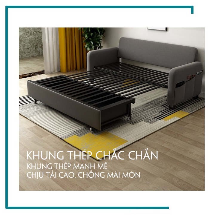 Ghế Sofa Cao Cấp Kiêm Giường Sofa Gấp Gọn 1m95 x 1m60 Kèm Ngăn Chứa Đồ Đa Năng Ghế Sofa Giường Đa Năng