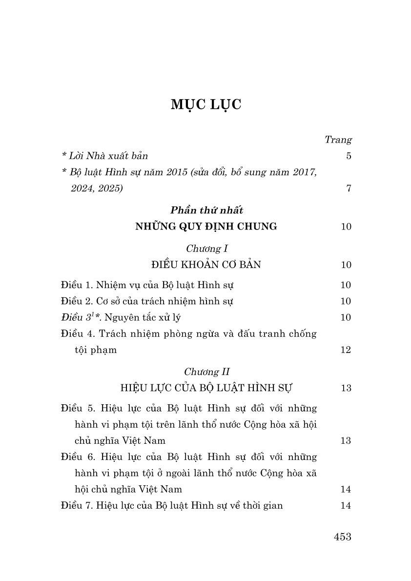 Sách - Bộ Luật Hình Sự Năm 2015 (Sửa Đổi, Bổ Sung Năm 2017, 2024, 2025)