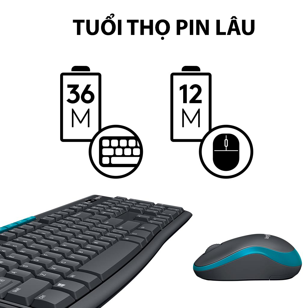 Combo chuột phím không dây Logitech MK275 - Hàng chính hãng