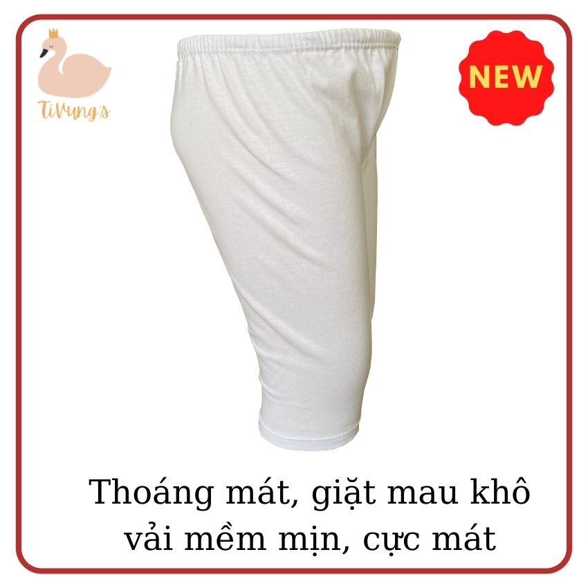 Quần áo trẻ em sơ sinh - quần dài màu trắng, thun 100% Cotton mềm mịn, thoáng mát - Shop TiVung chuyên quần áo trẻ em