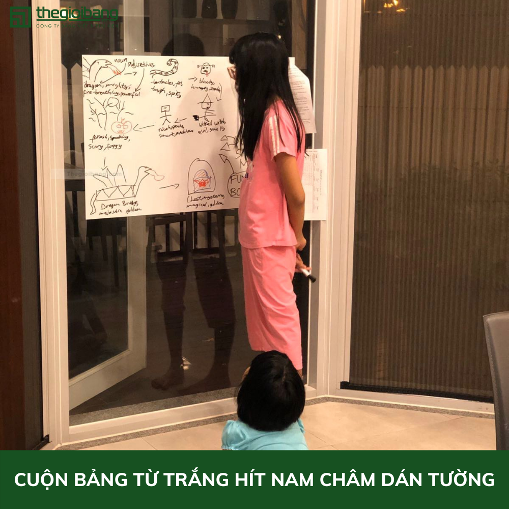 Cuộn Bảng Từ Trắng Hít Nam Châm MAGROLL - KT 60x90cm - Tân Hà - Tặng Phụ Kiện